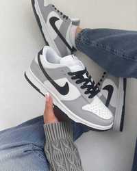 Жіночі кросівки Nike SB Dunk сірий з білим чорним NSB019 ТОПЧИК