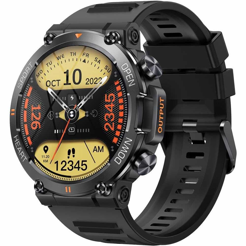 SMARTWATCH GRAVITY GT7-1 PRO Czarny z Czarnym Paskiem Silikonowym