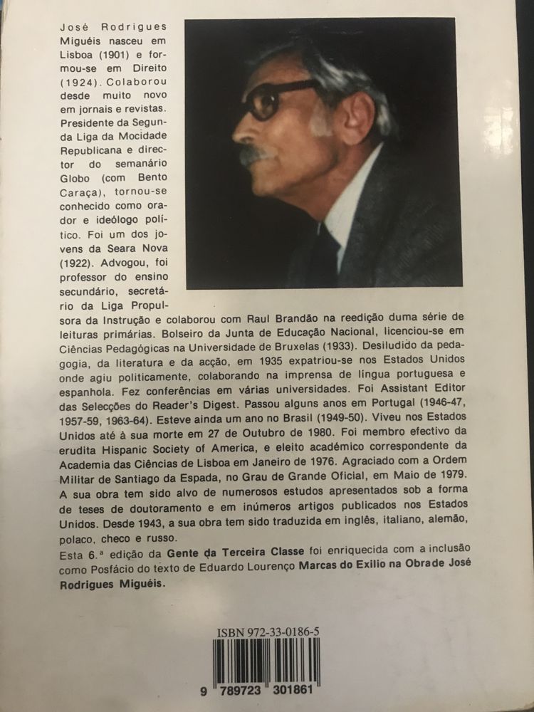 Gente da terceira classe José Rodrigues Miguéis