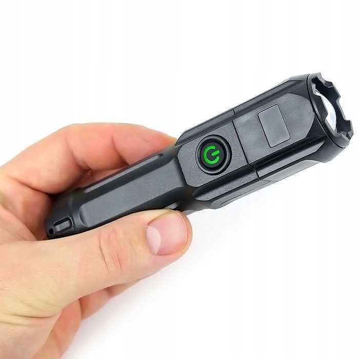 LATARKA TURYSTYCZNA MAŁA kieszonkowa ZOOM LED Ładowanie USB 3 tryby