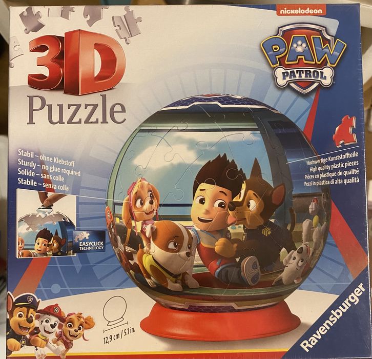Puzzle 3D esfera patrulha pata - por abrir- bronquedo novo