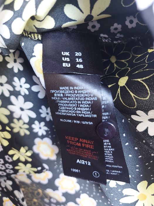 Damska lekka bluzka wzór kwiatowy z koronką wiosna lato rozmiar 48 4XL