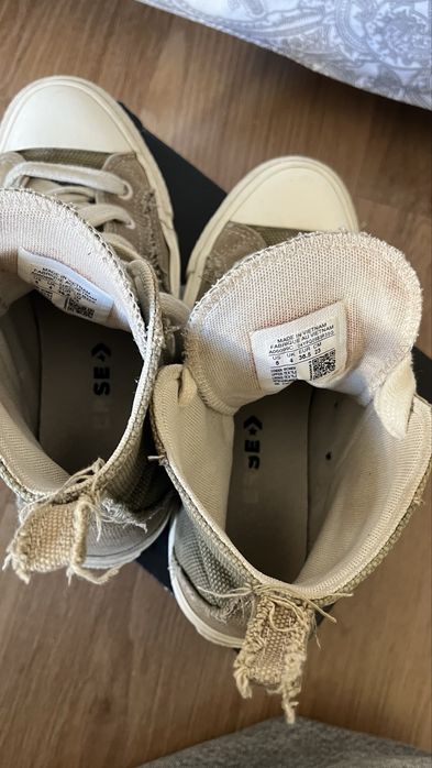 All Star Bota verde-tropa com pormenores