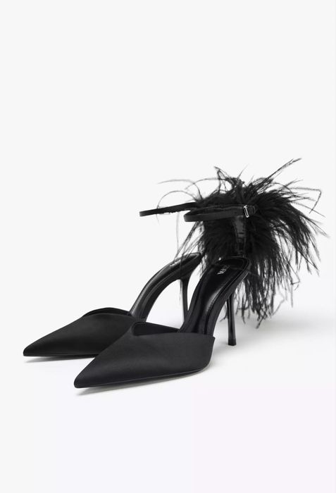 Buty Na obcasie z piórami 38