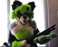 Fursuit mini partial leopard śnieżny