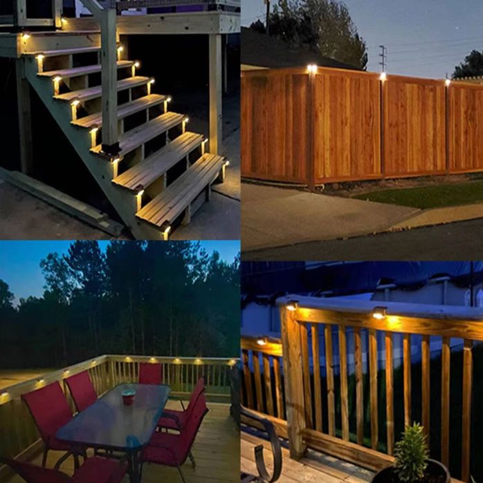 LAMPA SOLARNA zestaw 8szt led na taras schody ciepły biały PREMIUM