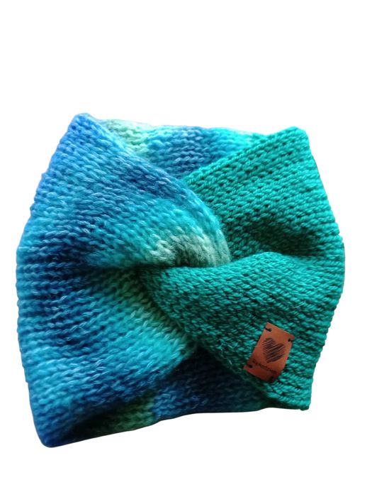 Opaska Handmade turban Węzeł szeroka Podwójna Jesień Zima Dwuwarstwowa