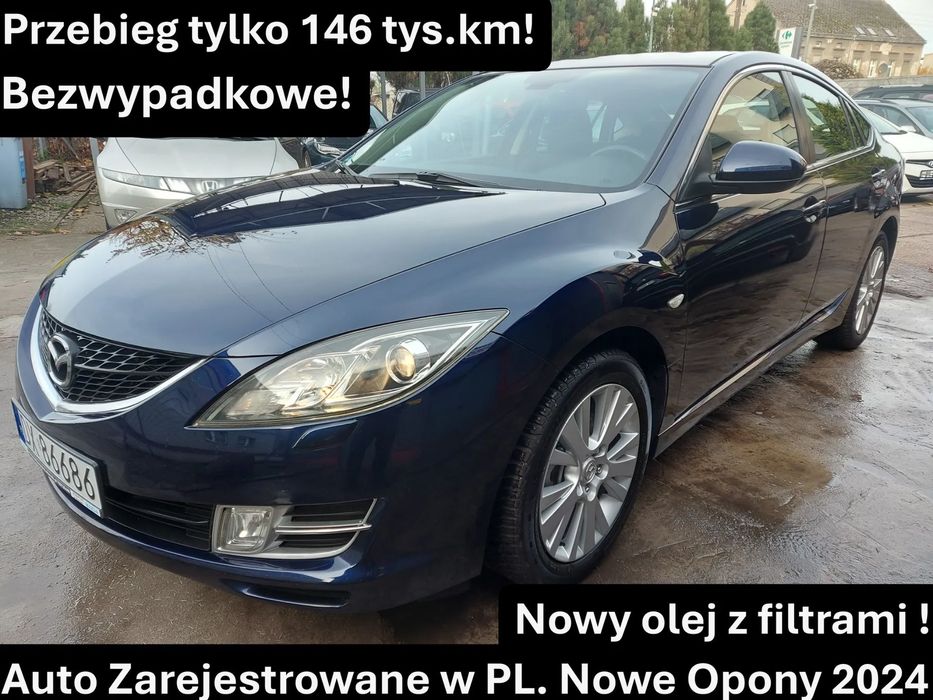Mazda 6 146tys.km! Zarejestrowana! Nowe Opony2024, Olej, Filtry, Kamera, PDC,
