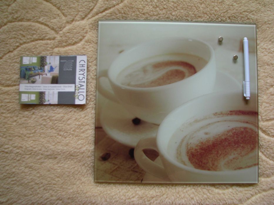 Szklana tablica suchościeralno-magnetyczna 35 x 35  na pisak i magnesy