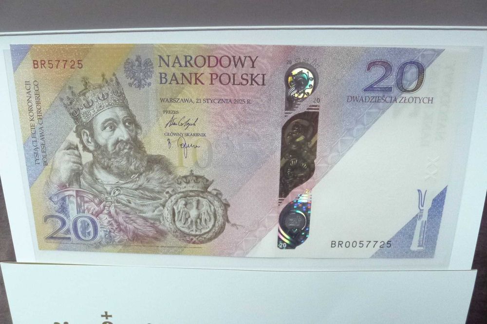 Banknot kolekc 20 zł 2025 r. Tysiąclecie Koronacji Bolesława Chrobrego