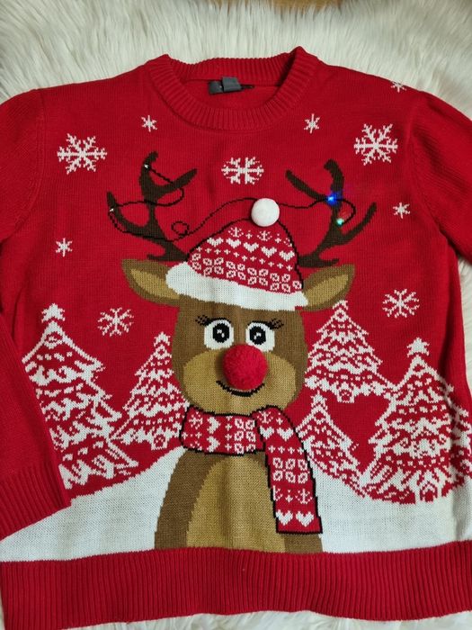 Sweterek swiaczeny renifer świecący L/ XL