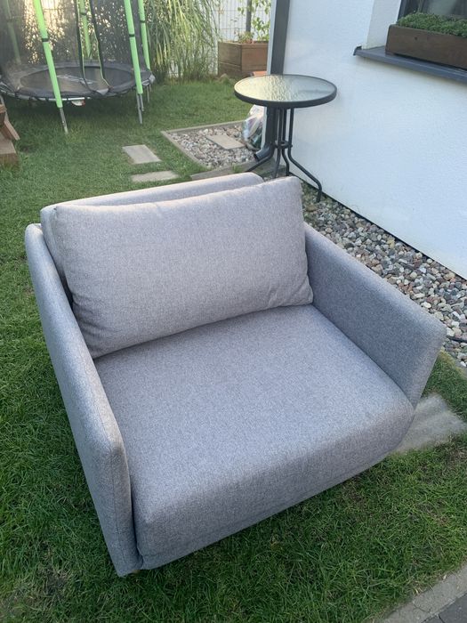 Fotel rozkladany z funkcja spania jysk szary norodden