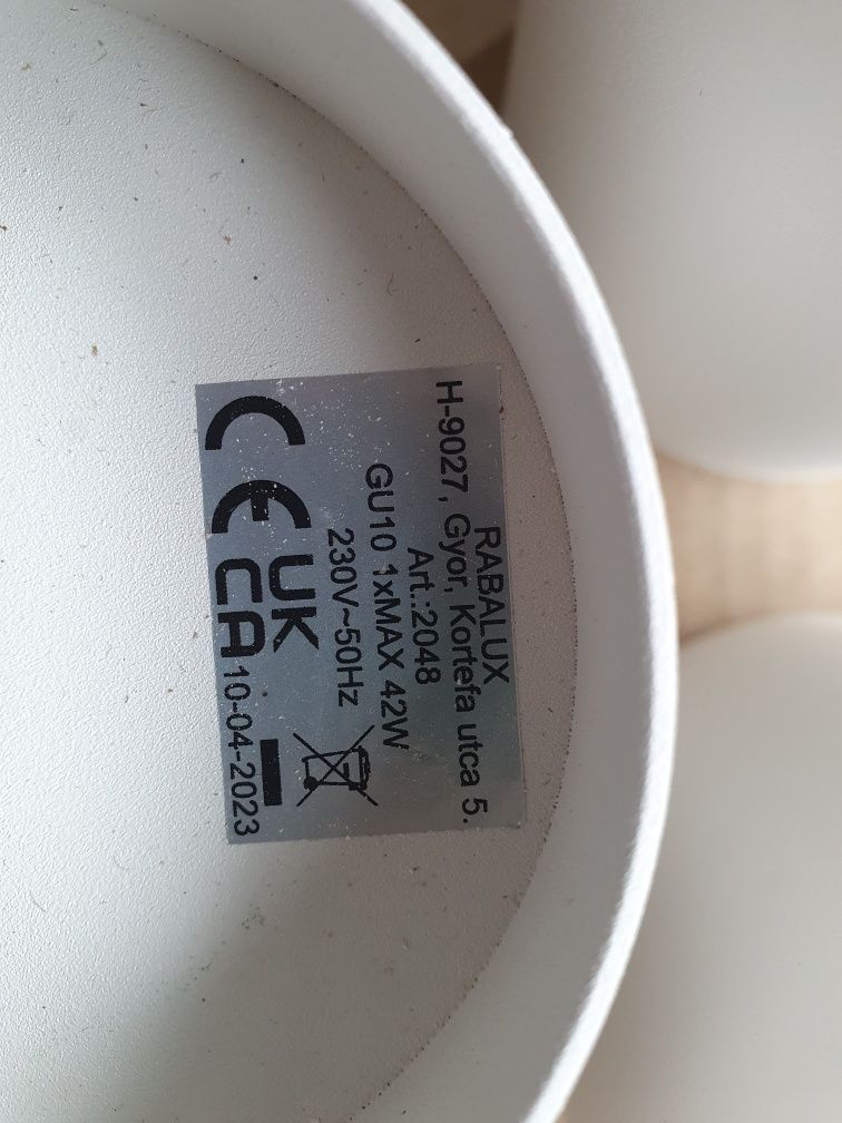 Lampa tuby sufitowe białe GU10 10,5 cm  stan idealny