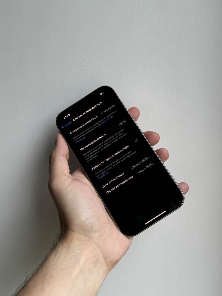 iPhone 15 Pro 256 Gb Natural Titanium Neverlock АКБ 100% Физ Сим
