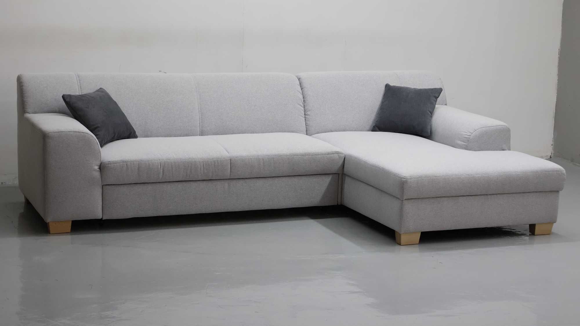 TGX DESIGN NAROŻNIK funkcja spania, kanapa, rogówka SZARA tkanina sofa