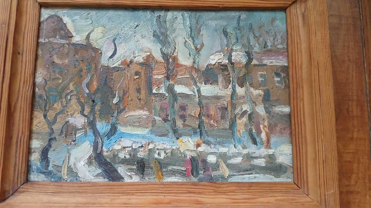 Картина стара "Міський пейзаж" художника Миколайчук П.А.
