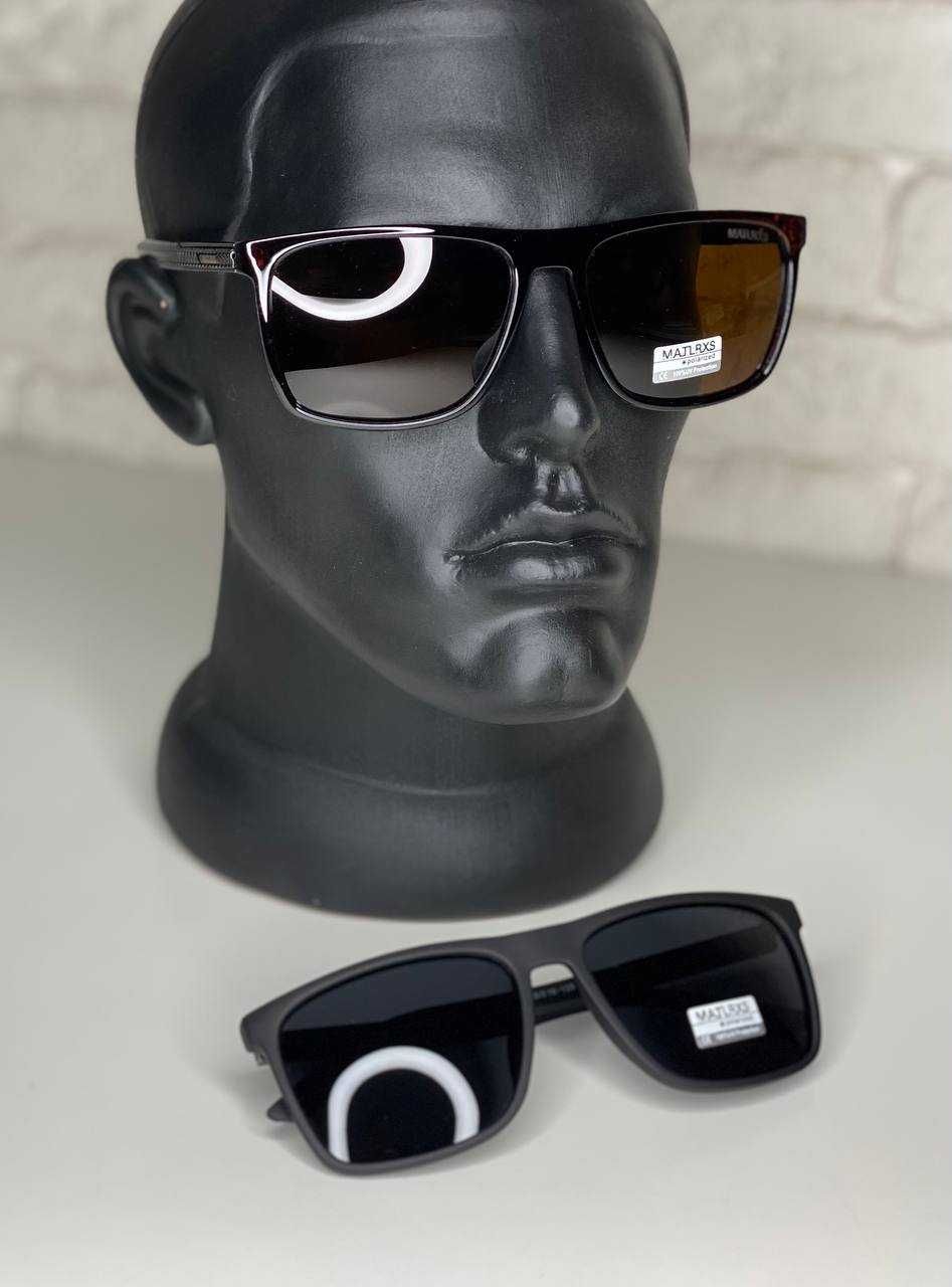 Чоловічі сонцезахисні окуляри MATRIX Polarized квадратні чорні Поляриз