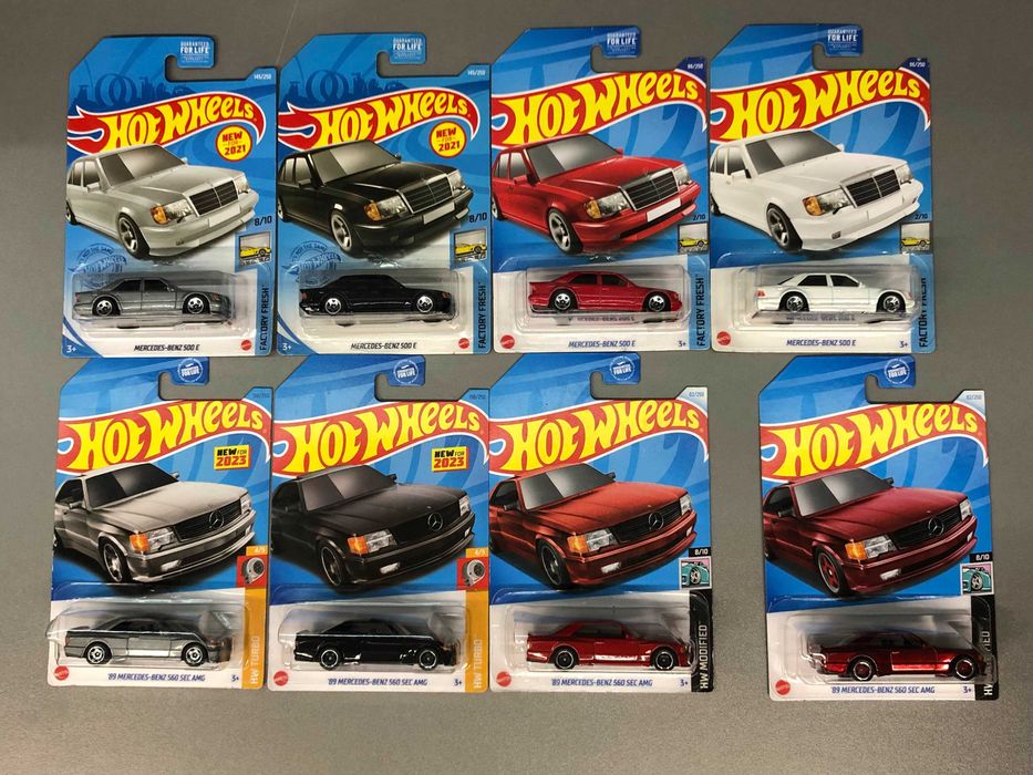 Масштабні моделі Hot Wheels - Mercedes Benz (500E, 190E, 560 SEC)