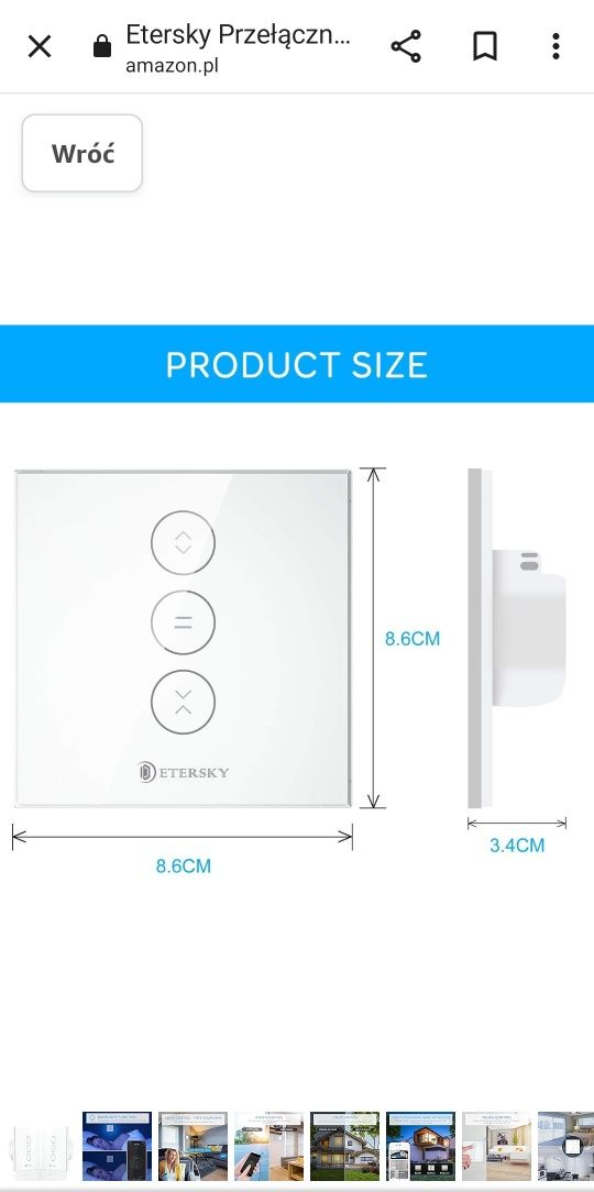 Smart curtain switch czarny kolor