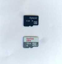 Две карты памяти MicroSD: Apacer 4GB и SanDisk Ultra 32 GB Micro SD HC