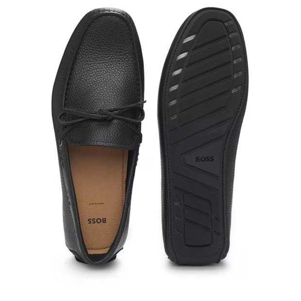 HUGO BOSS skórzane męskie mokasyny NERO /BLACK NOWE