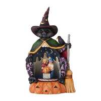 Колекційна фігурка Jim Shore Halloween Cat wizard LED