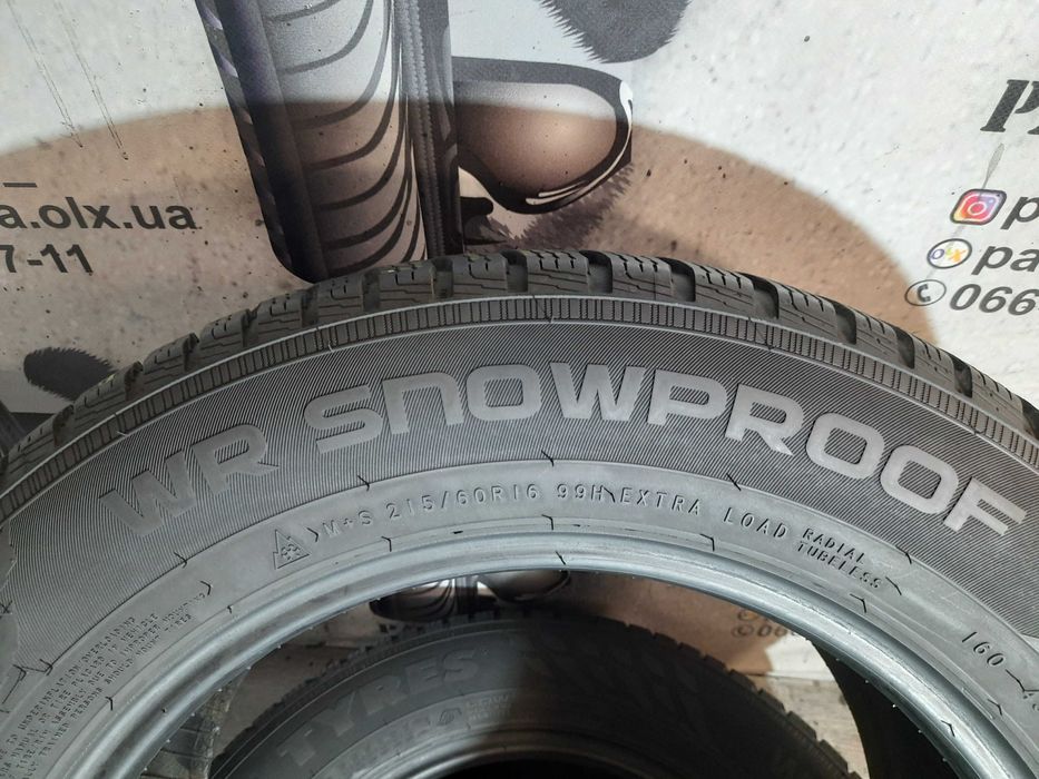 Шини 7мм  215/60 R16 NOKIAN WR SnowProof б/у зима склад