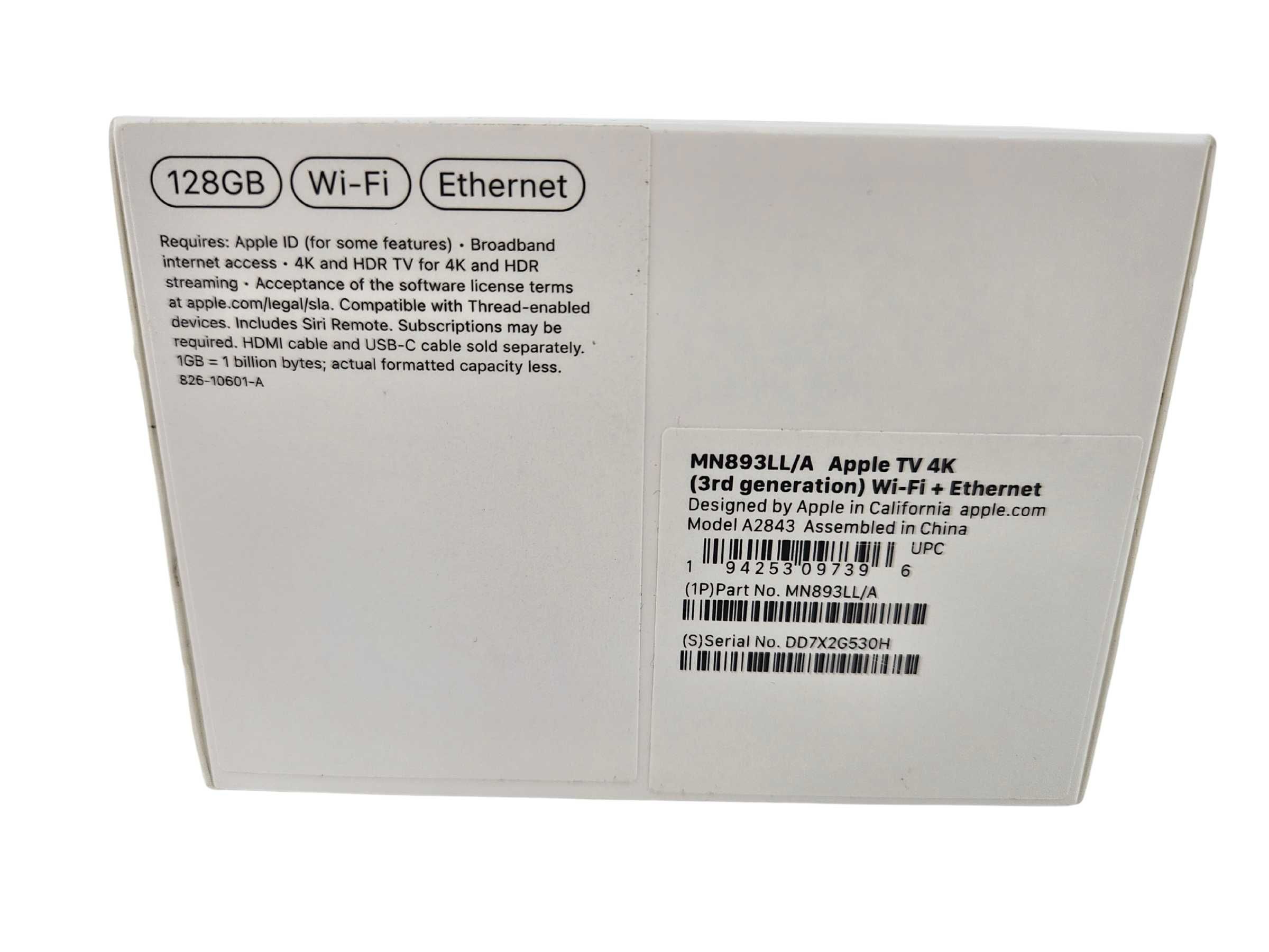 Apple TV 4K 128Gb (3-го покоління) Wi-Fi + Ethernet A2843,2022