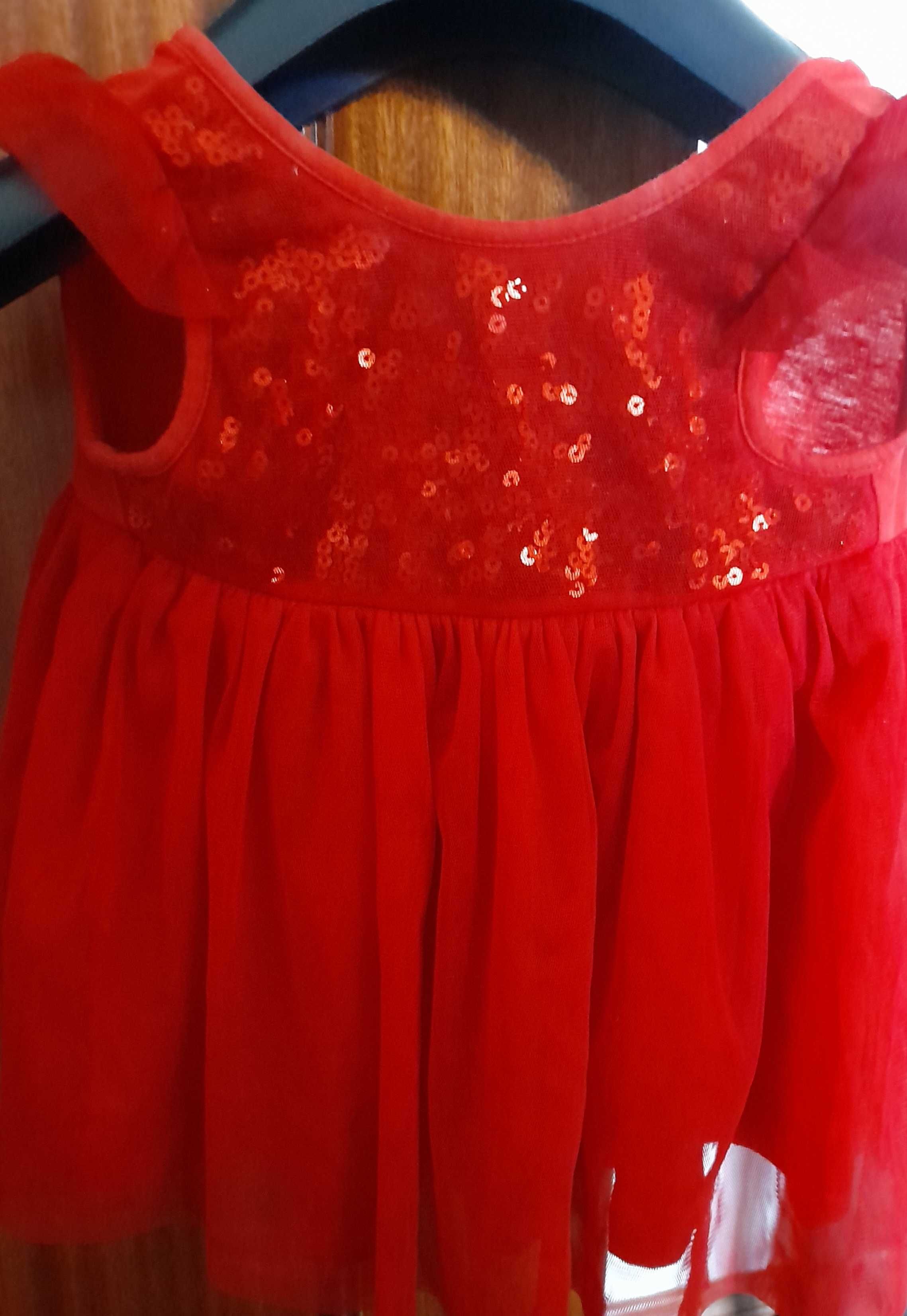 Vestido tule vermelho 6 meses