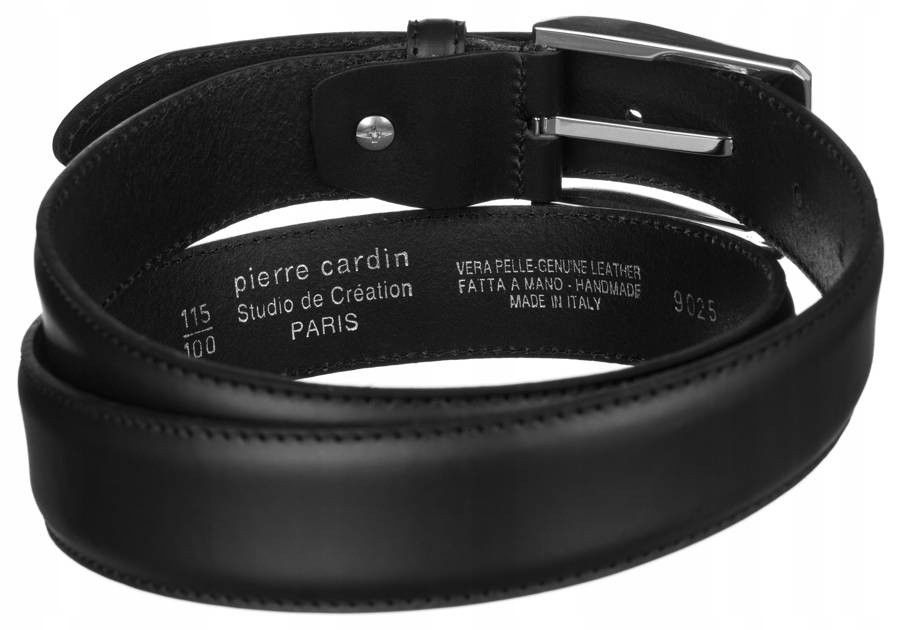 skórzany pasek męski z klasyczną klamrą - pierre cardin 110