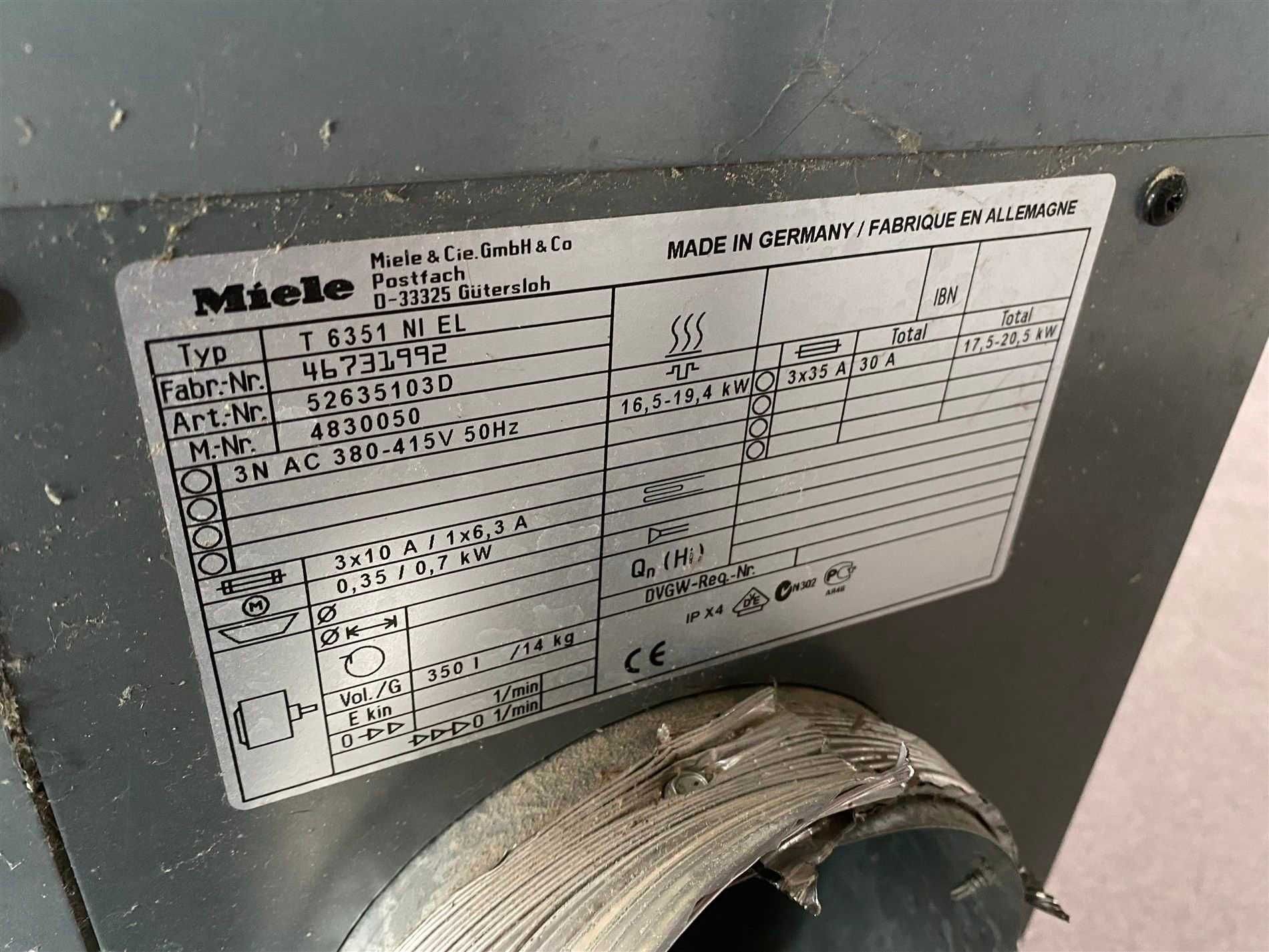 Miele T6351 NI EL TT NIRO AB Przemysłowa Komercyjna suszarka bębnowa