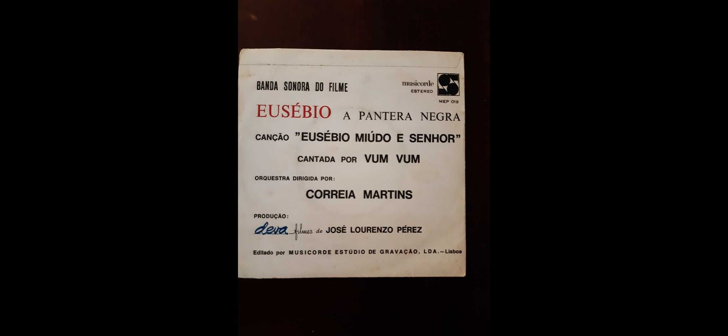 Disco de vinil da Banda sonora do Filme de Eusébio a Pantera Negra