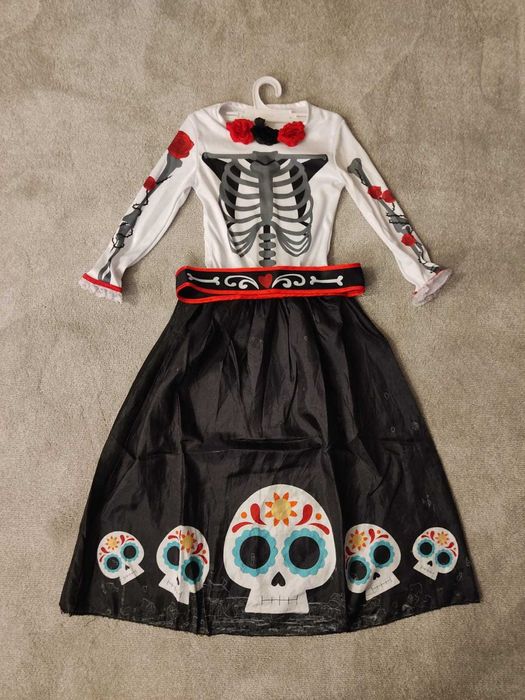 Disfarce Halloween - Dia de Los Muertos - Criança 3/4 anos