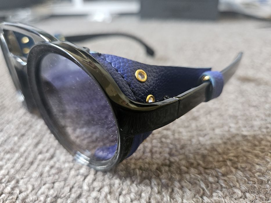 Nowe okulary Emo Gothic Steampunk Postapocaliptic Mad Max Skorzane