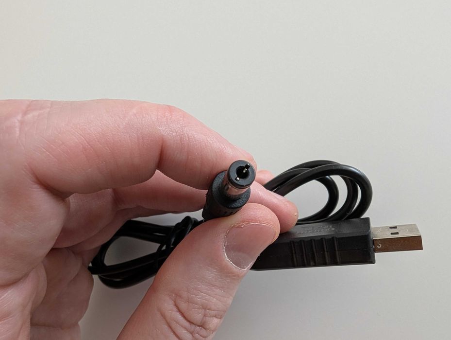 Кабель преобразования питания USB - DC 5,5х2,1мм (9v и 12v)