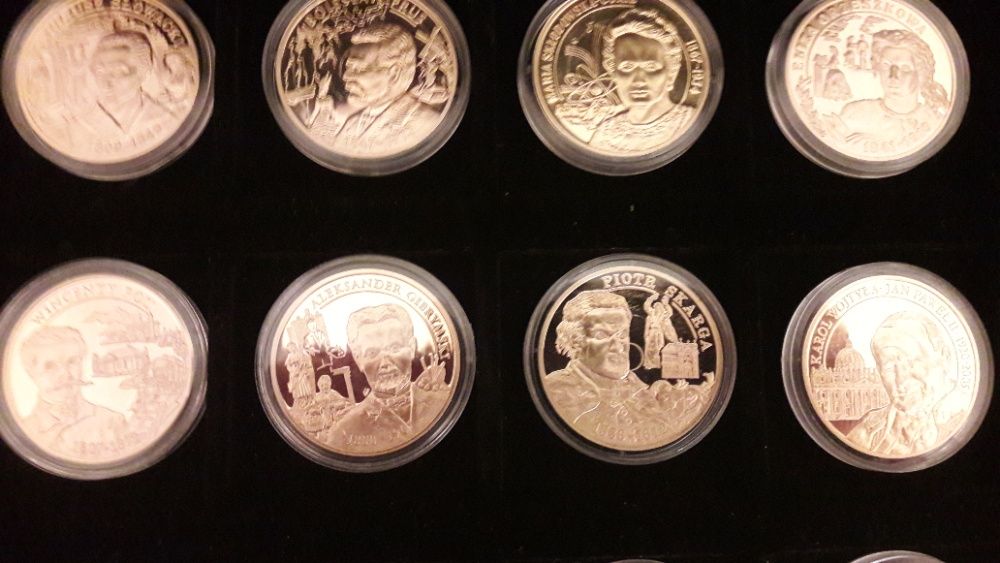 Medale, monety, Wielcy Polacy, plater Au 999, Skarbnica Narodowa