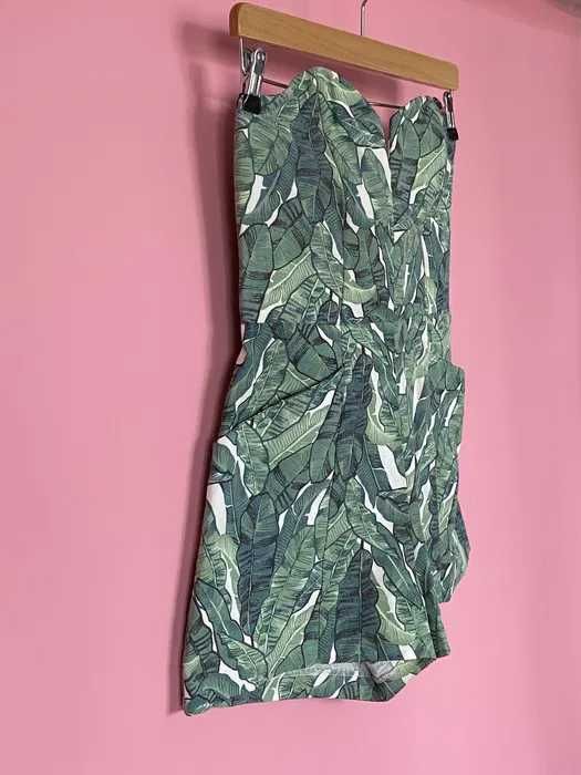 H&M kombinezon zielony liście 38 M