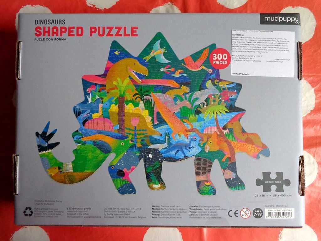 NOWE puzzle układanka mudpuppy dino dinozaur dinozaury stegozaur 300