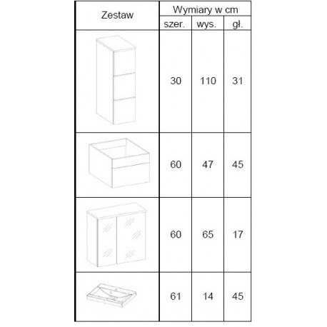 Meble łazienkowe tanio wysoki połysk