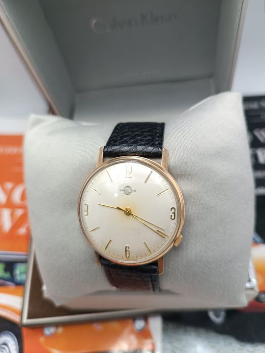 Zegarek  męski worldtime elektra  glasihite pozłacany unikat