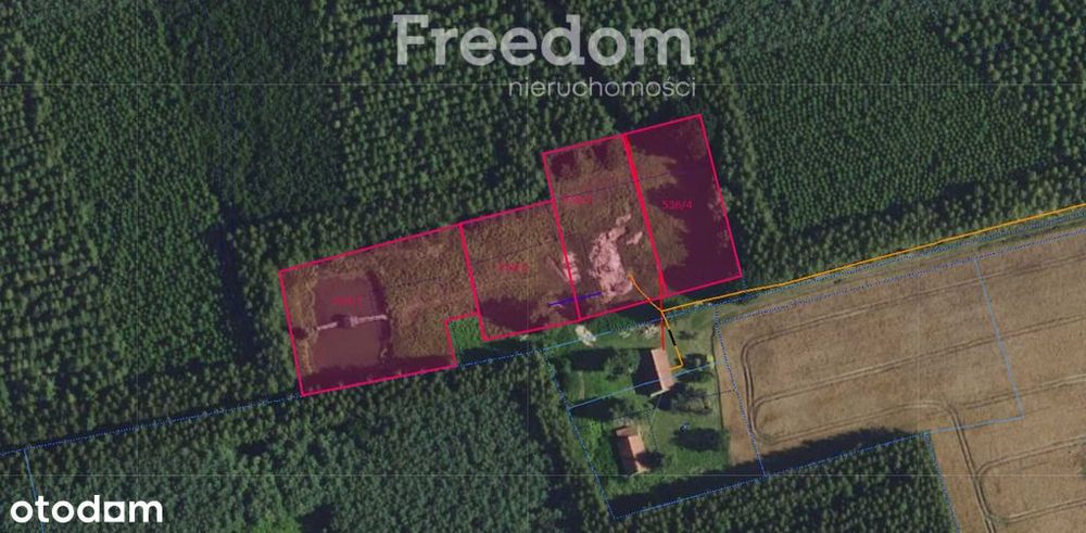 Malownicze działki 8324m² ze stawem otoczona lasem