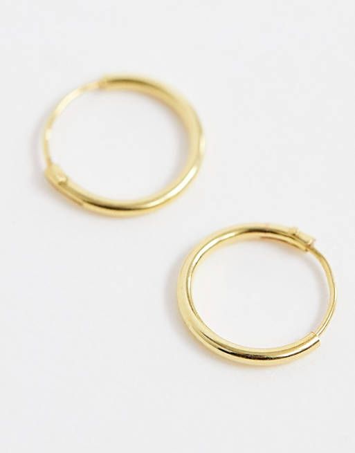 ASOS DESIGN Złote kolczyki koła 12 mm pozłacane