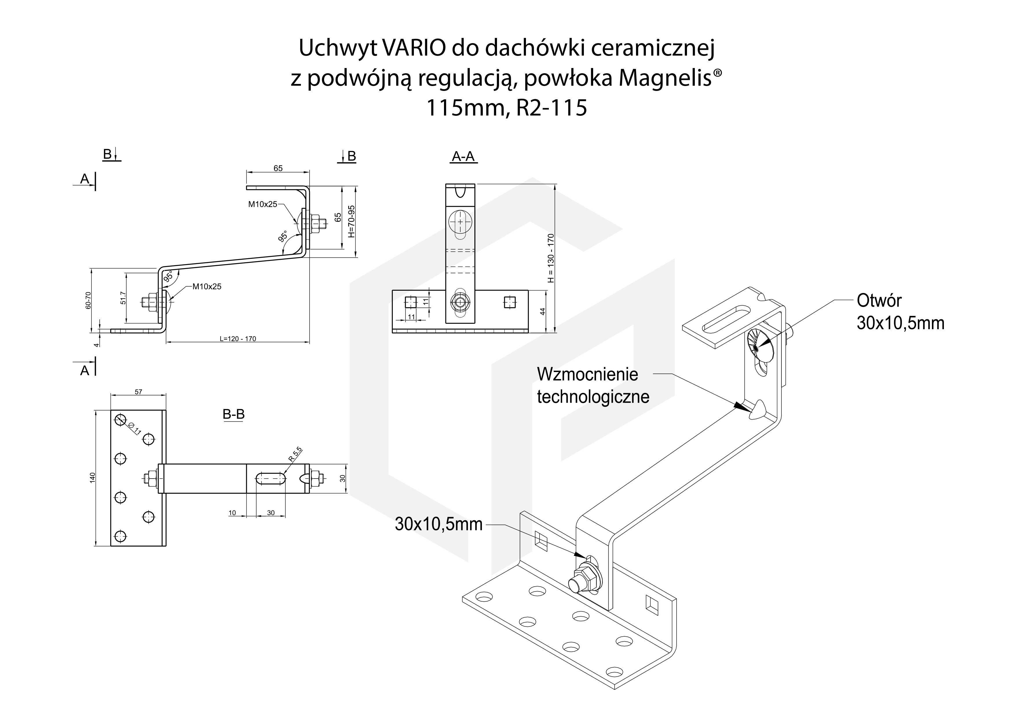Uchwyt z podwójną regulacją typu VARIO