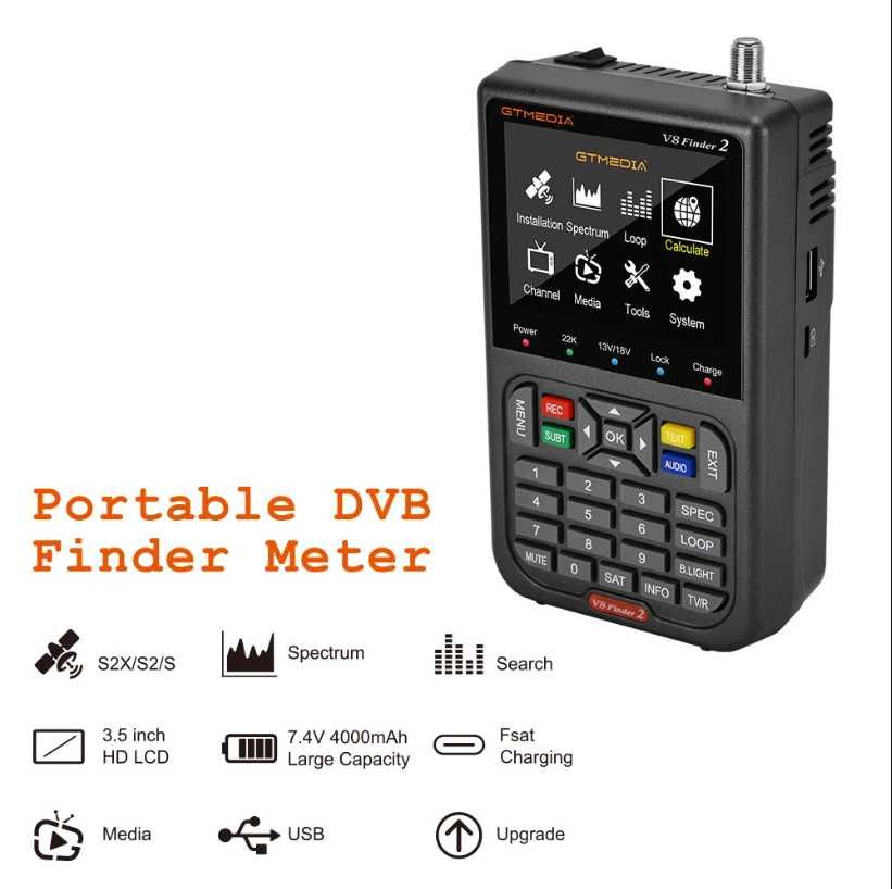 GTMedia V8 Finder 2- Medidor de Campo - Sintonizador Satélite DVB-S/S2
