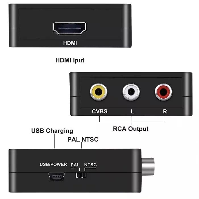 HDMI to AV конвертер адаптер RCA тюльпаны переходник видео HDMI2AV ТВ