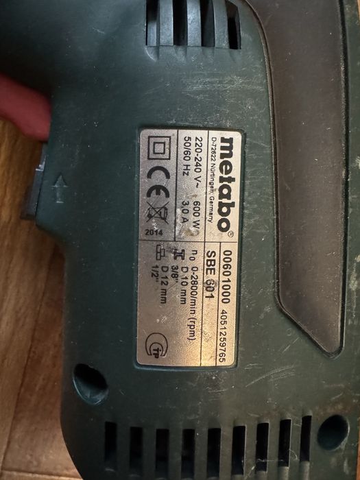 Дріль Metabo SBE601 600W б/в