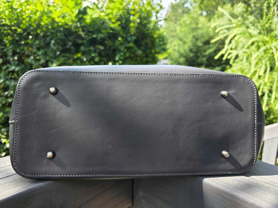 Szara torba ze skóry naturalnej