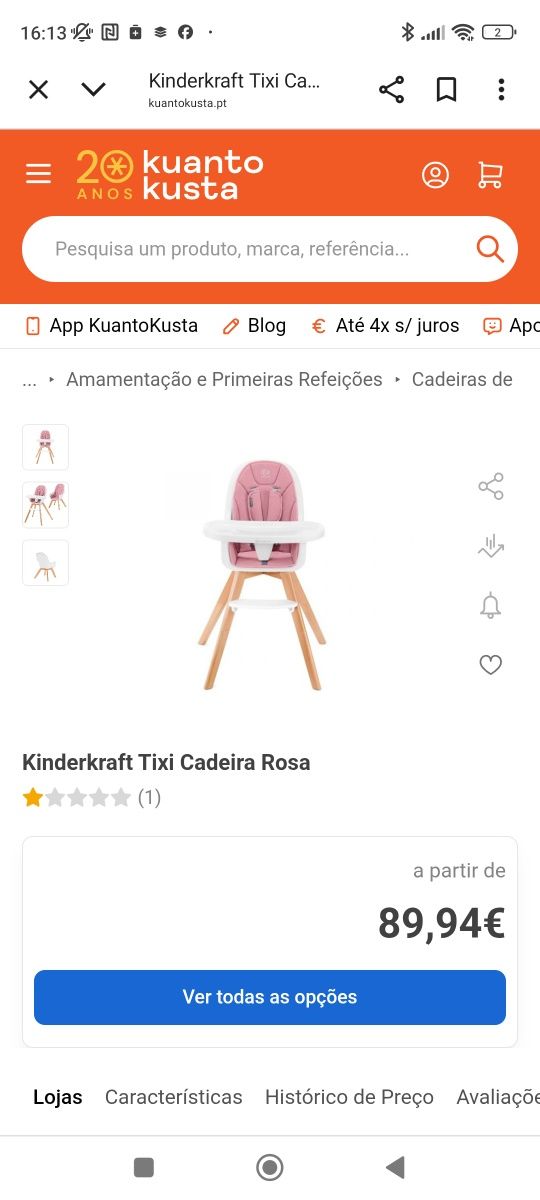 Cadeira criança, usada como nova