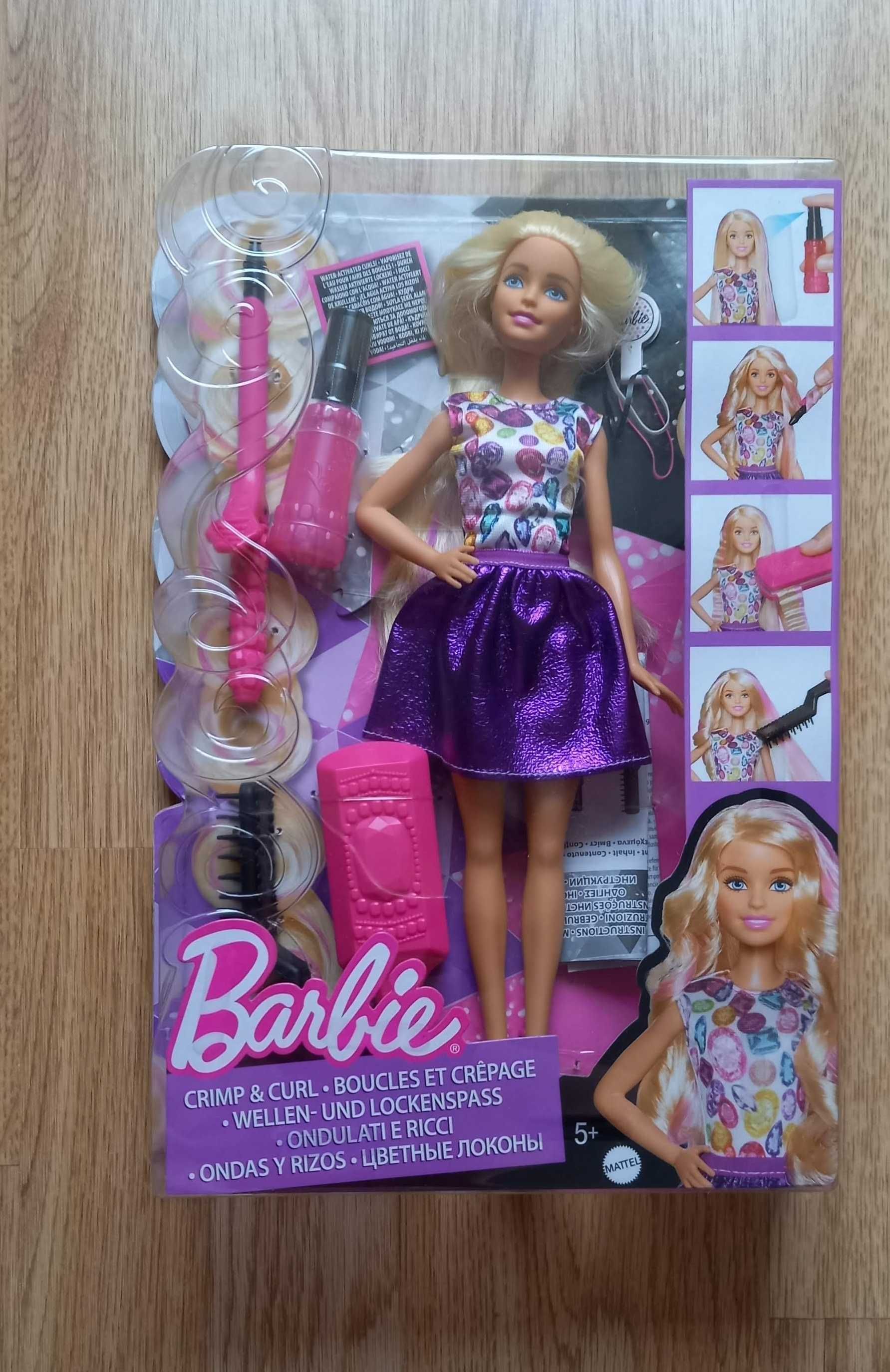 Lalka Barbie modelowanie włosów fale loki