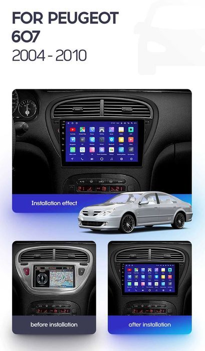Radio Android 12 Peugeot 607 wifi gps bluetooth 2gb WYPRZ